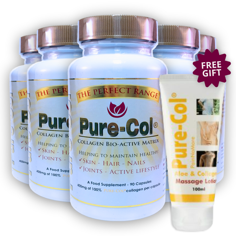 Pure-Col Collagen Capsules and PainNo More Massage Lotion